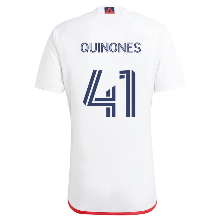 Niño Fútbol Camiseta Colby Quiñónes #41 Blanco Rojo 2ª Equipación 2024/25