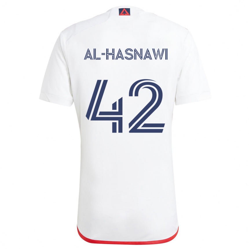 Niño Fútbol Camiseta Moshtaba Al-Hasnawi #42 Blanco Rojo 2ª Equipación 2024/25