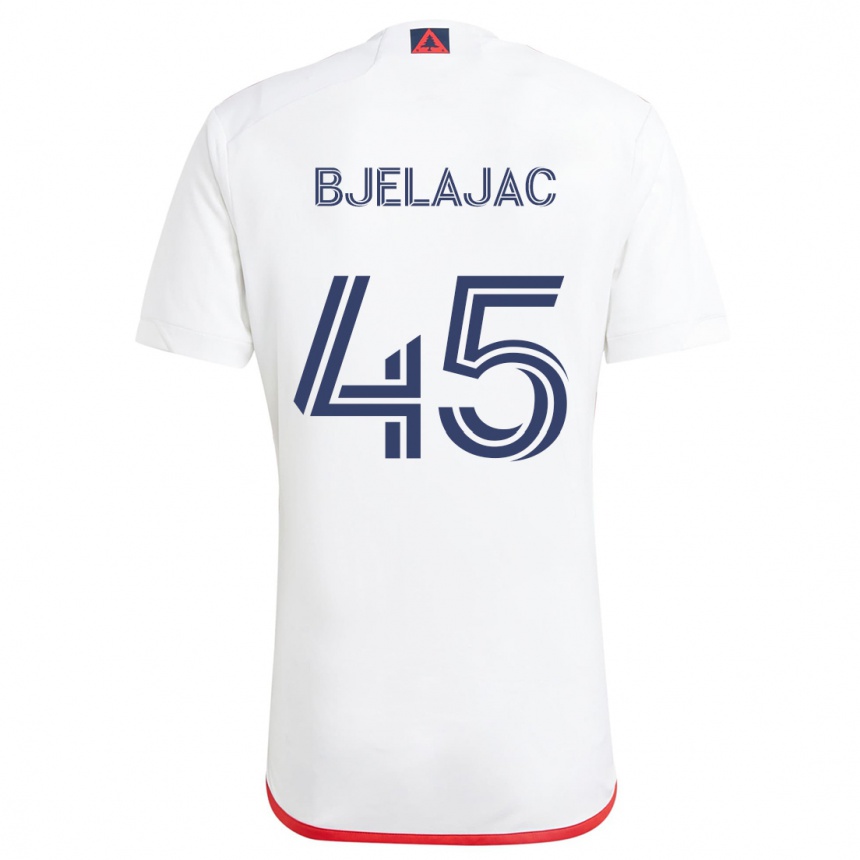 Niño Fútbol Camiseta Andrej Bjelajac #45 Blanco Rojo 2ª Equipación 2024/25