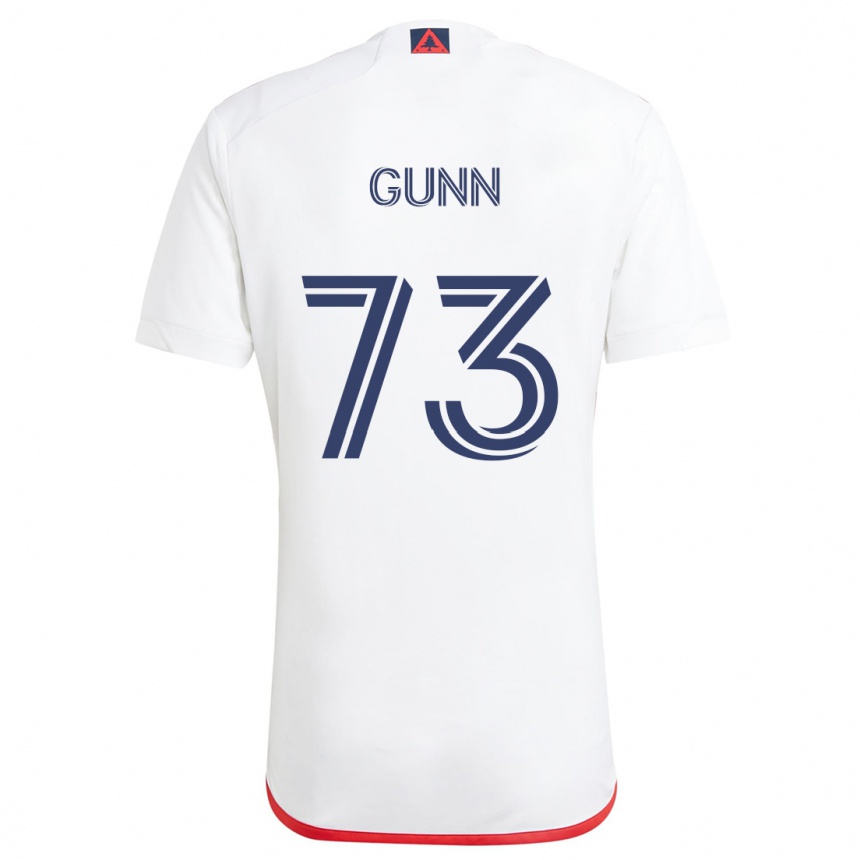 Niño Fútbol Camiseta Jd Gunn #73 Blanco Rojo 2ª Equipación 2024/25