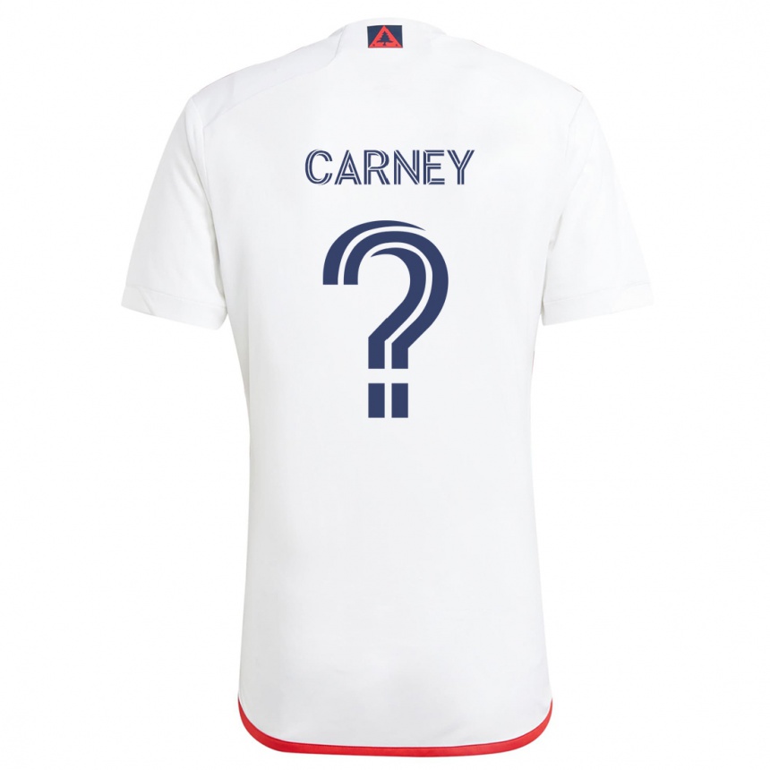 Niño Fútbol Camiseta Ryan Carney #0 Blanco Rojo 2ª Equipación 2024/25