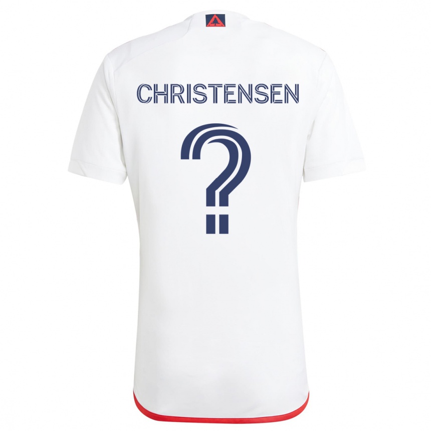 Niño Fútbol Camiseta Kevin Christensen #0 Blanco Rojo 2ª Equipación 2024/25