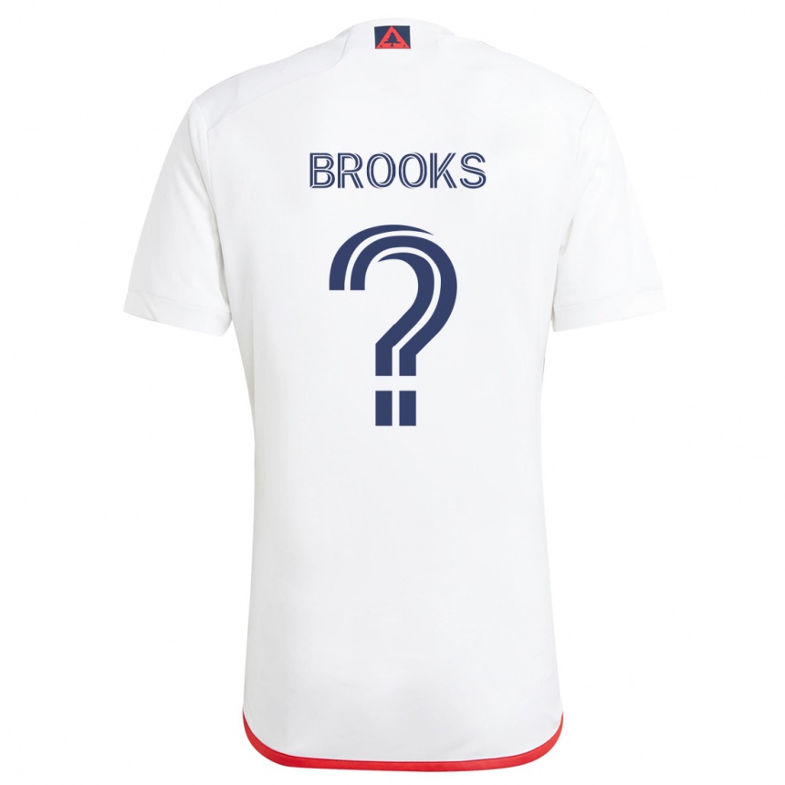 Niño Fútbol Camiseta Brian Brooks #0 Blanco Rojo 2ª Equipación 2024/25