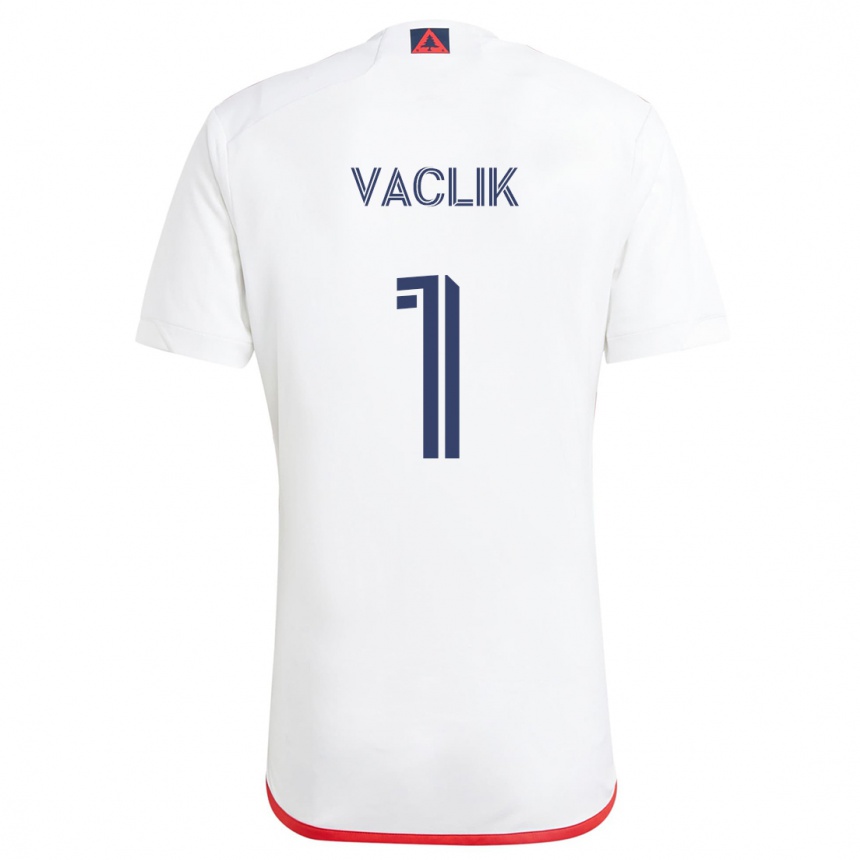 Niño Fútbol Camiseta Tomas Vaclik #1 Blanco Rojo 2ª Equipación 2024/25