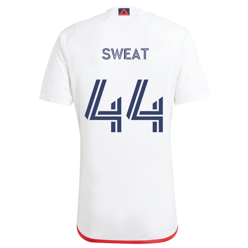 Niño Fútbol Camiseta Ben Sweat #44 Blanco Rojo 2ª Equipación 2024/25