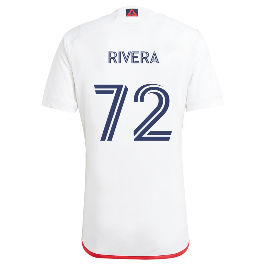 Niño Fútbol Camiseta Damián Rivera #72 Blanco Rojo 2ª Equipación 2024/25