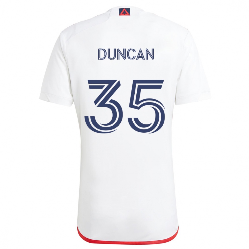 Niño Fútbol Camiseta Nakye Greenidge-Duncan #35 Blanco Rojo 2ª Equipación 2024/25