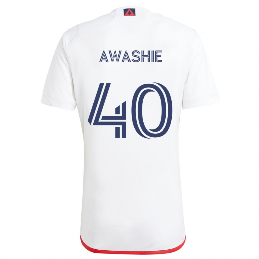 Niño Fútbol Camiseta Ben Awashie #40 Blanco Rojo 2ª Equipación 2024/25