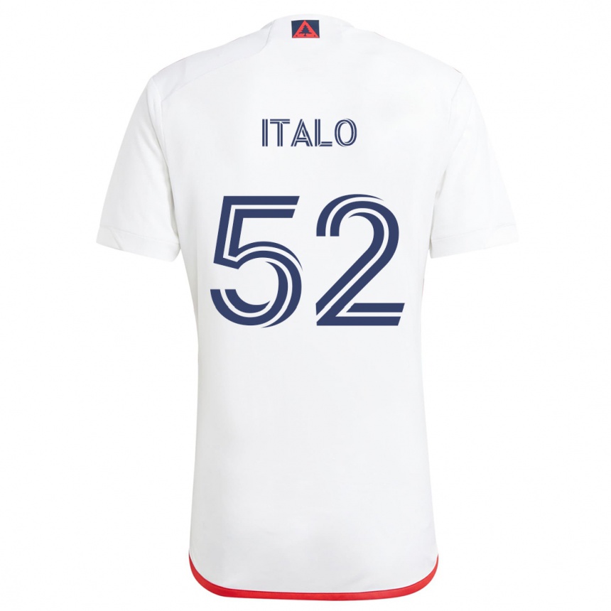 Niño Fútbol Camiseta Ítalo #52 Blanco Rojo 2ª Equipación 2024/25