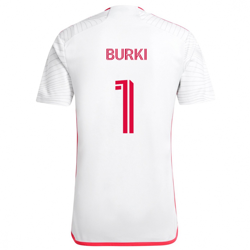 Niño Fútbol Camiseta Roman Bürki #1 Blanco Rojo 2ª Equipación 2024/25