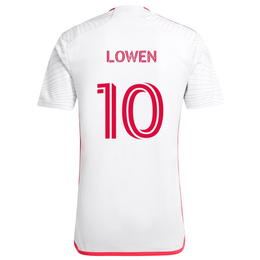 Niño Fútbol Camiseta Eduard Löwen #10 Blanco Rojo 2ª Equipación 2024/25