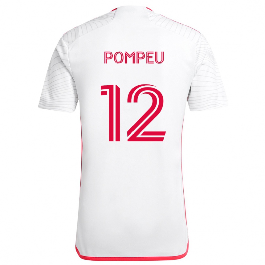 Niño Fútbol Camiseta Célio Pompeu #12 Blanco Rojo 2ª Equipación 2024/25