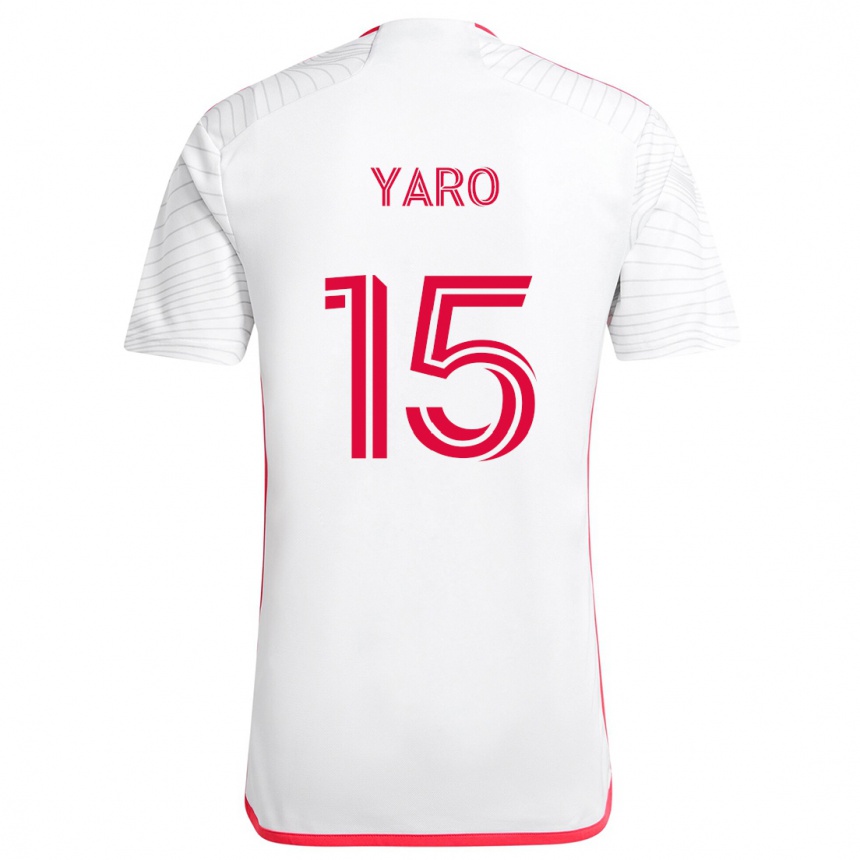 Niño Fútbol Camiseta Joshua Yaro #15 Blanco Rojo 2ª Equipación 2024/25