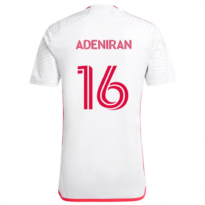 Niño Fútbol Camiseta Samuel Adeniran #16 Blanco Rojo 2ª Equipación 2024/25