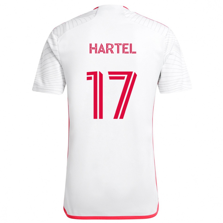 Niño Fútbol Camiseta Marcel Hartel #17 Blanco Rojo 2ª Equipación 2024/25