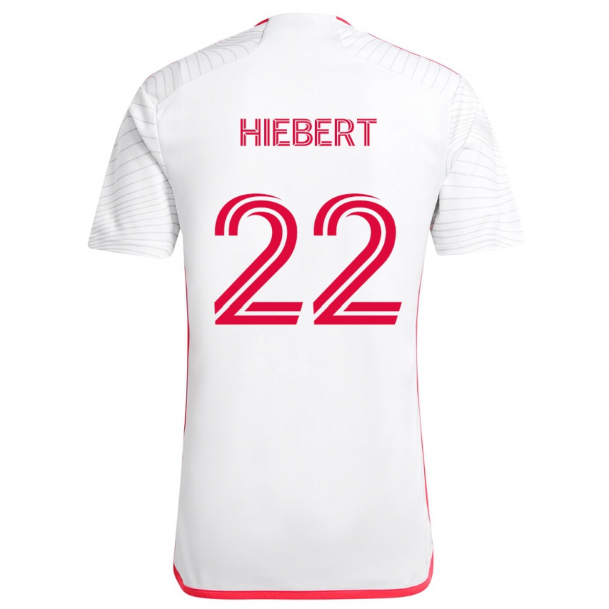 Niño Fútbol Camiseta Kyle Hiebert #22 Blanco Rojo 2ª Equipación 2024/25