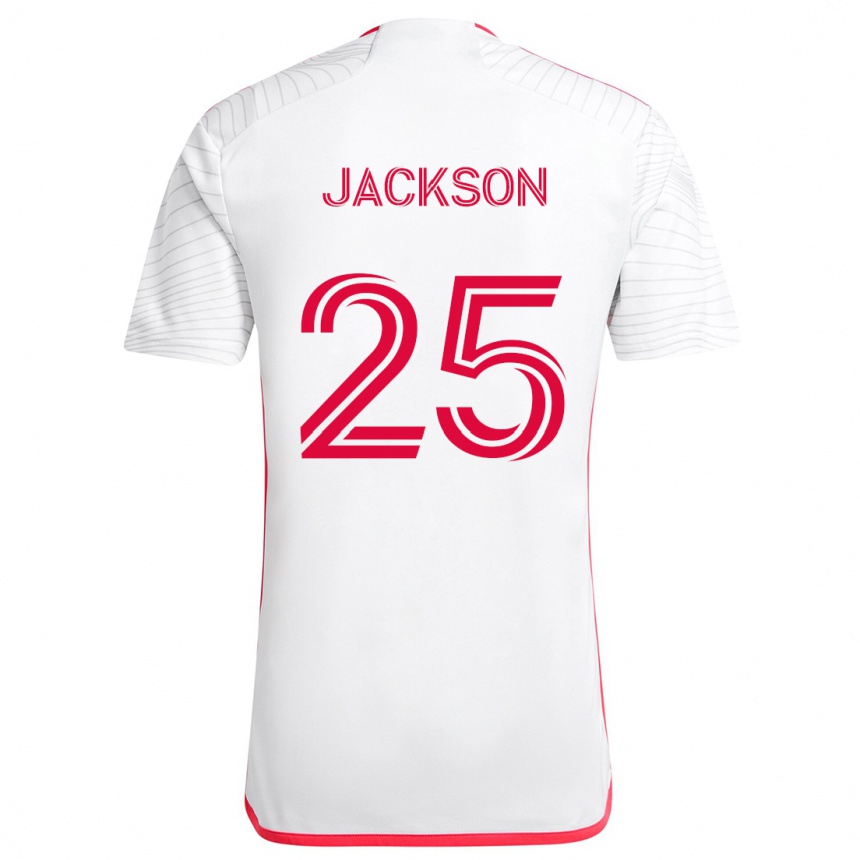 Niño Fútbol Camiseta Aziel Jackson #25 Blanco Rojo 2ª Equipación 2024/25