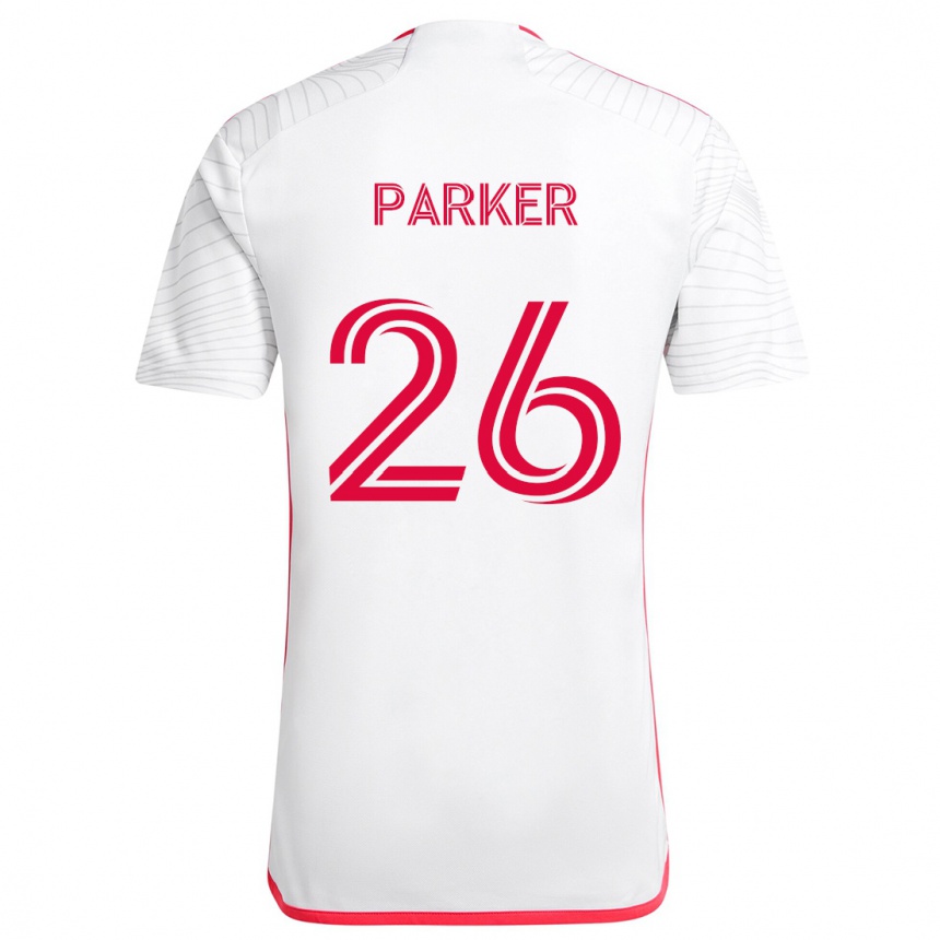 Niño Fútbol Camiseta Tim Parker #26 Blanco Rojo 2ª Equipación 2024/25