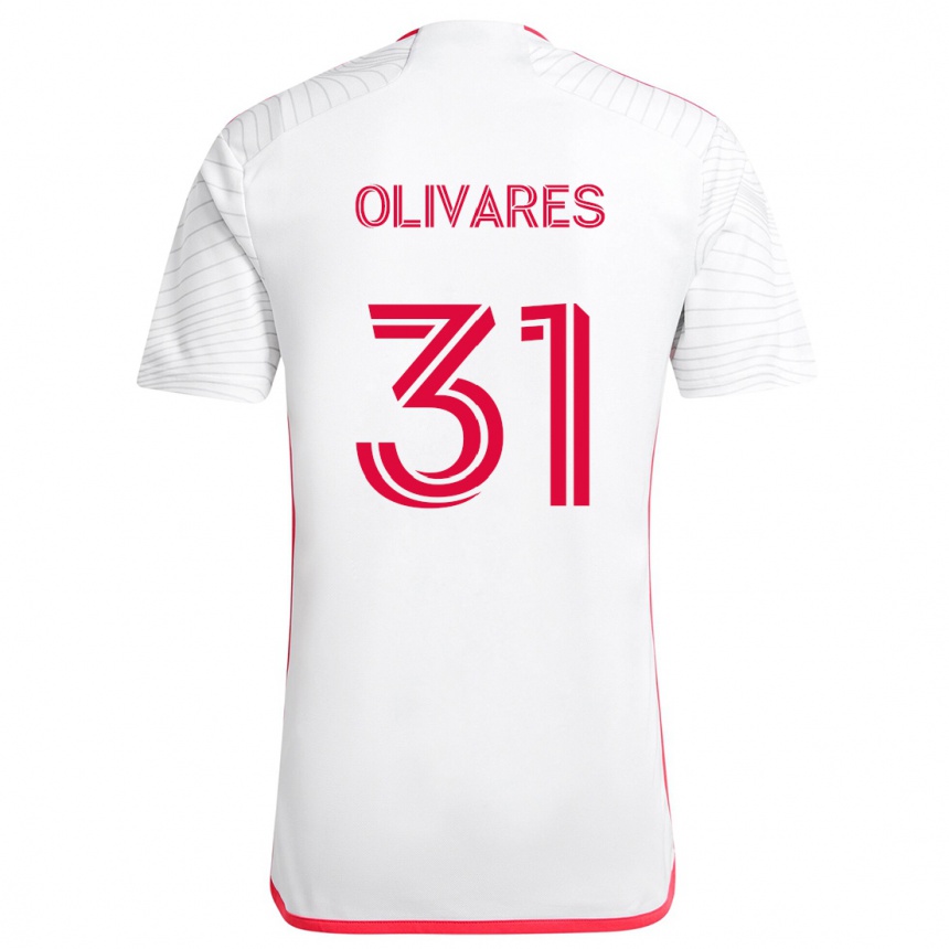 Niño Fútbol Camiseta Christian Olivares #31 Blanco Rojo 2ª Equipación 2024/25