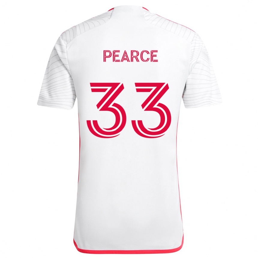 Niño Fútbol Camiseta Tyson Pearce #33 Blanco Rojo 2ª Equipación 2024/25