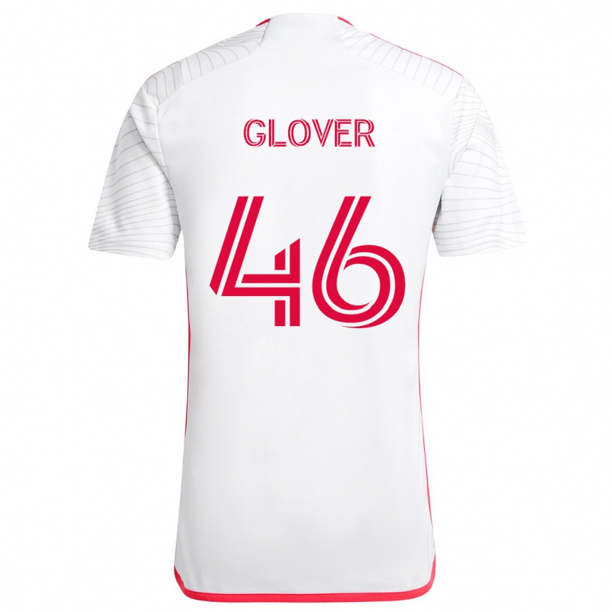 Niño Fútbol Camiseta Caden Glover #46 Blanco Rojo 2ª Equipación 2024/25