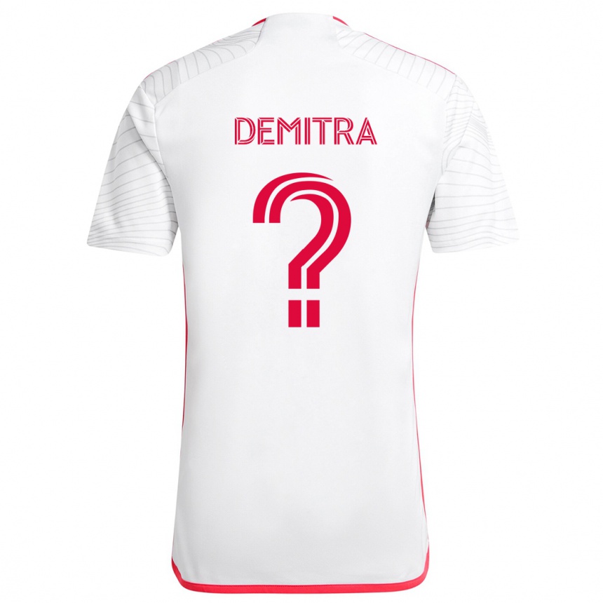 Niño Fútbol Camiseta Lucas Demitra #0 Blanco Rojo 2ª Equipación 2024/25