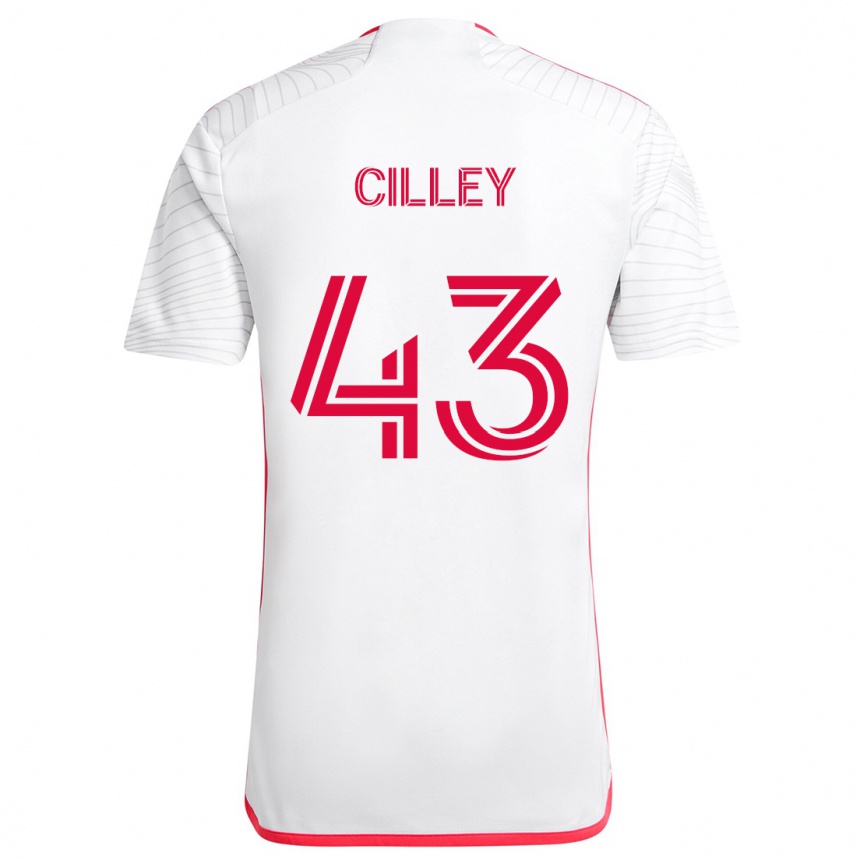 Niño Fútbol Camiseta Cam Cilley #43 Blanco Rojo 2ª Equipación 2024/25