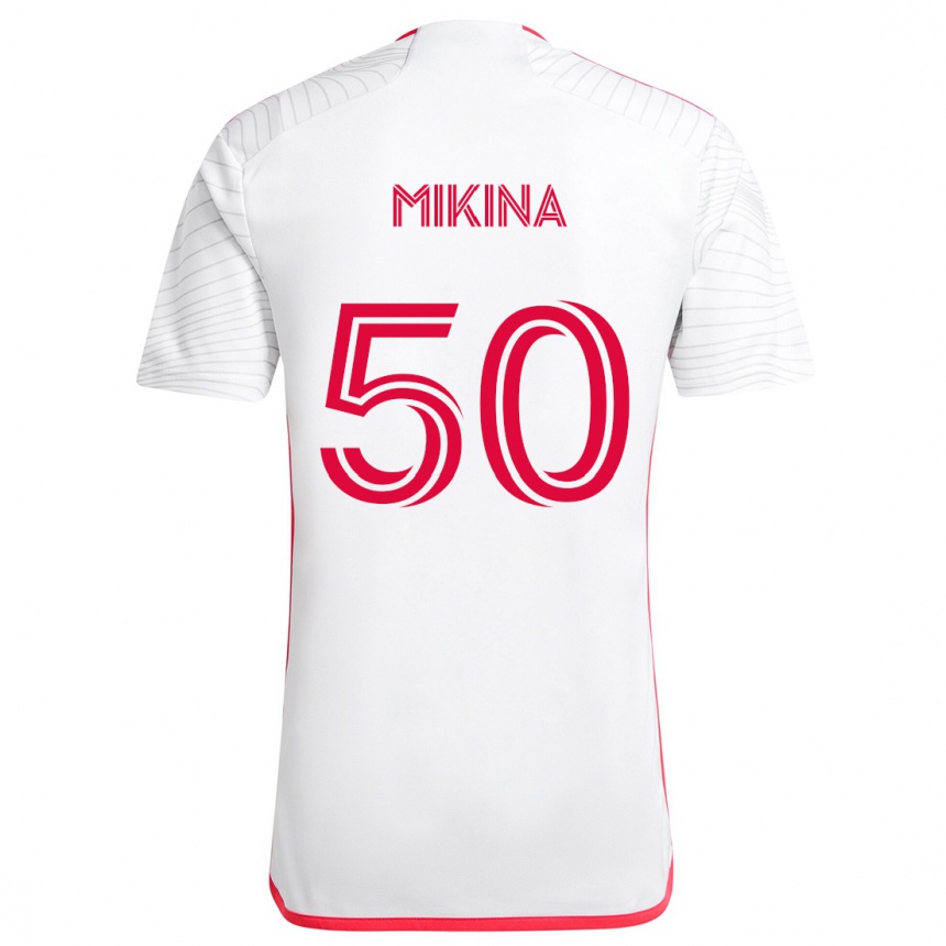 Niño Fútbol Camiseta Gabriel Mikina #50 Blanco Rojo 2ª Equipación 2024/25