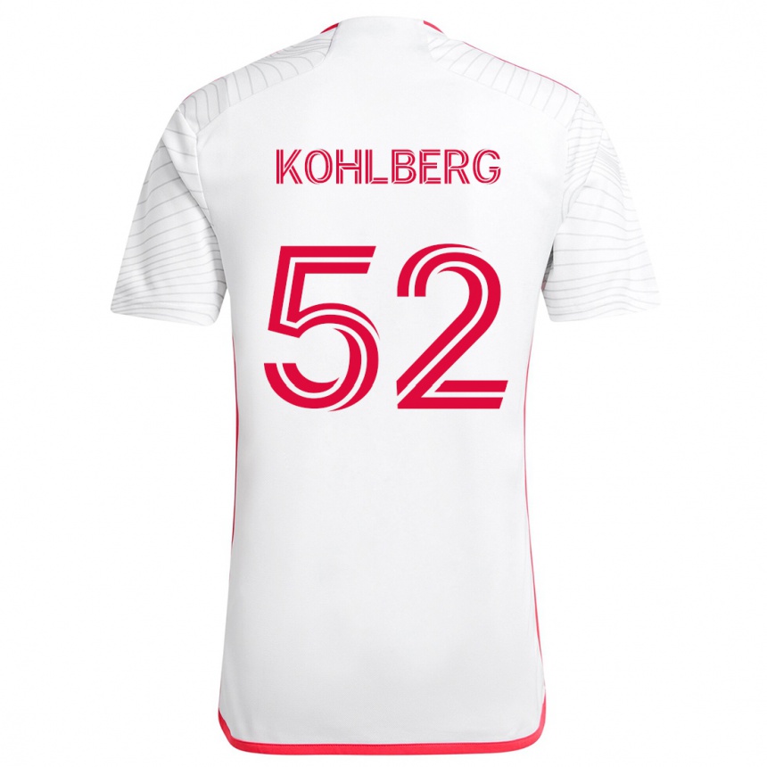 Niño Fútbol Camiseta Andrew Kohlberg #52 Blanco Rojo 2ª Equipación 2024/25