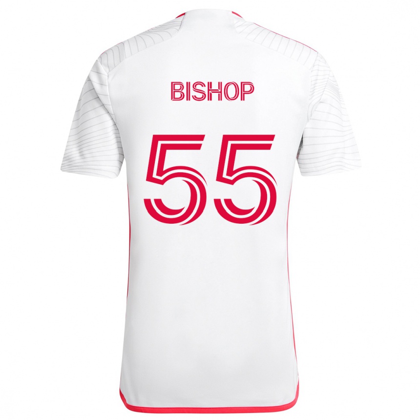 Niño Fútbol Camiseta Nick Bishop #55 Blanco Rojo 2ª Equipación 2024/25