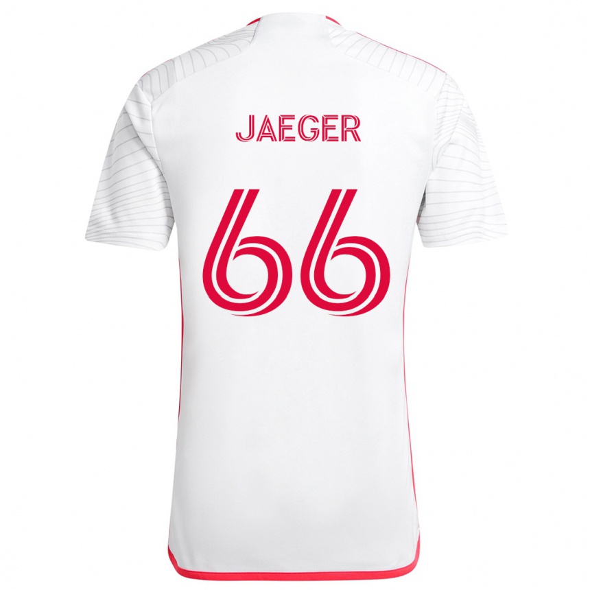 Niño Fútbol Camiseta Kai Jaeger #66 Blanco Rojo 2ª Equipación 2024/25