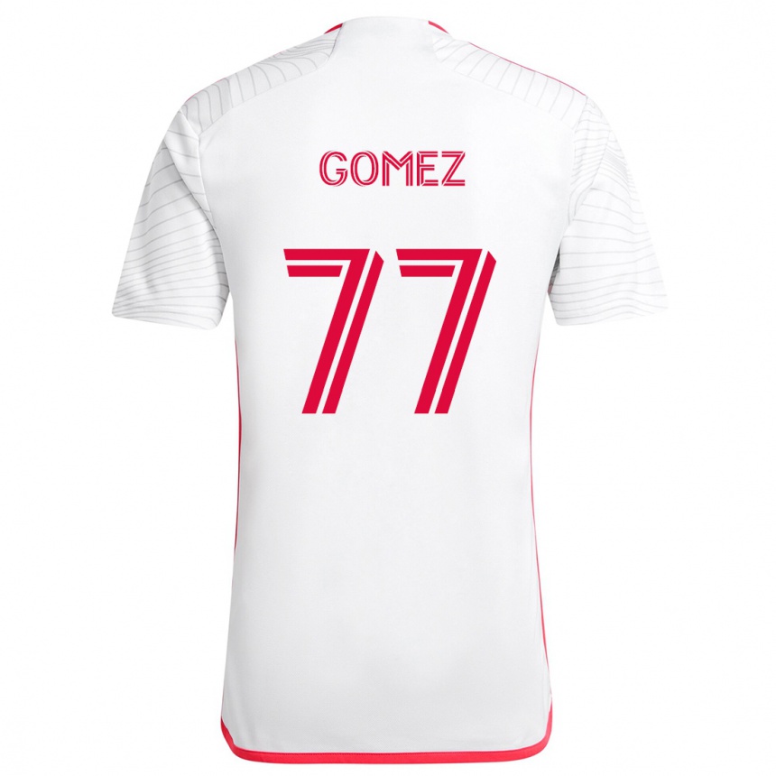 Niño Fútbol Camiseta Sam Gomez #77 Blanco Rojo 2ª Equipación 2024/25