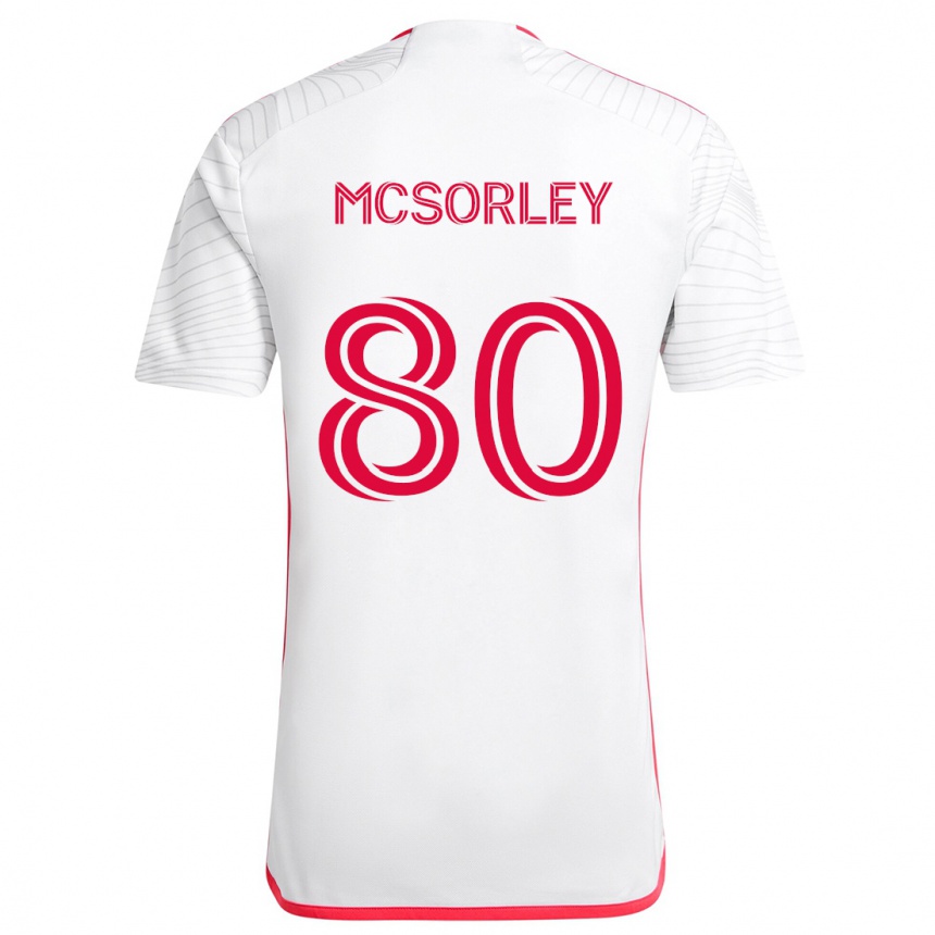 Niño Fútbol Camiseta Brendan Mcsorley #80 Blanco Rojo 2ª Equipación 2024/25