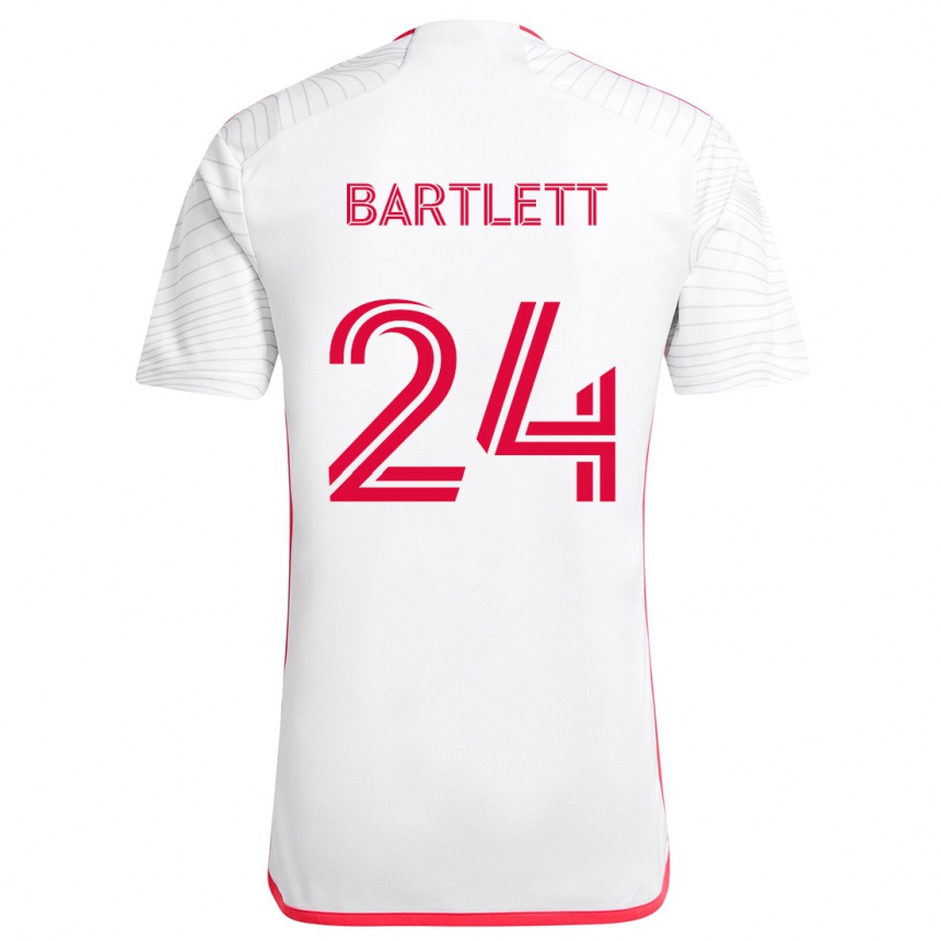 Niño Fútbol Camiseta Lucas Bartlett #24 Blanco Rojo 2ª Equipación 2024/25