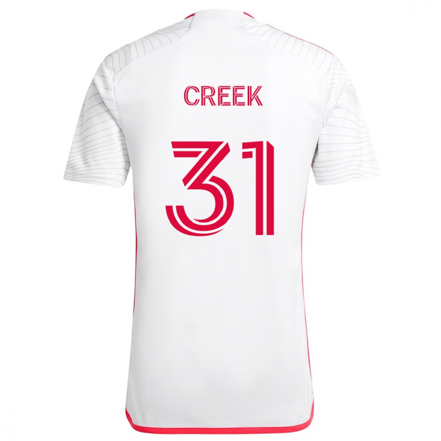 Niño Fútbol Camiseta Michael Creek #31 Blanco Rojo 2ª Equipación 2024/25