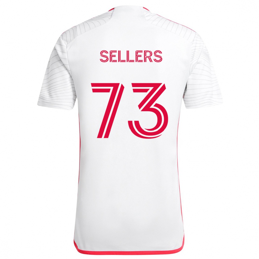 Niño Fútbol Camiseta Braydon Sellers #73 Blanco Rojo 2ª Equipación 2024/25