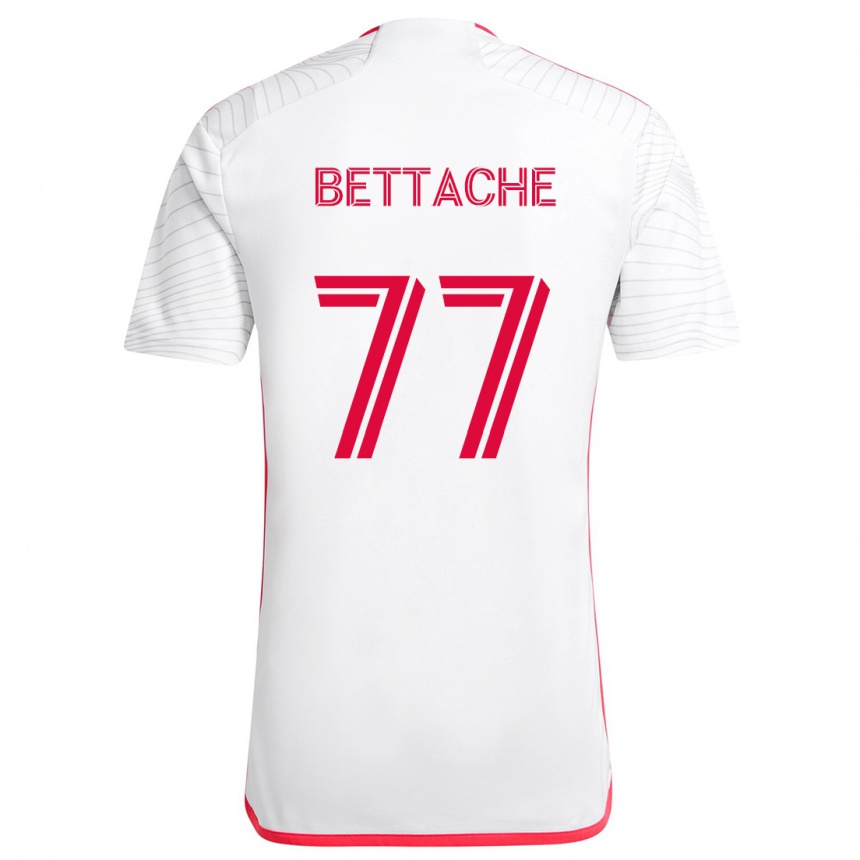 Niño Fútbol Camiseta Faysal Bettache #77 Blanco Rojo 2ª Equipación 2024/25