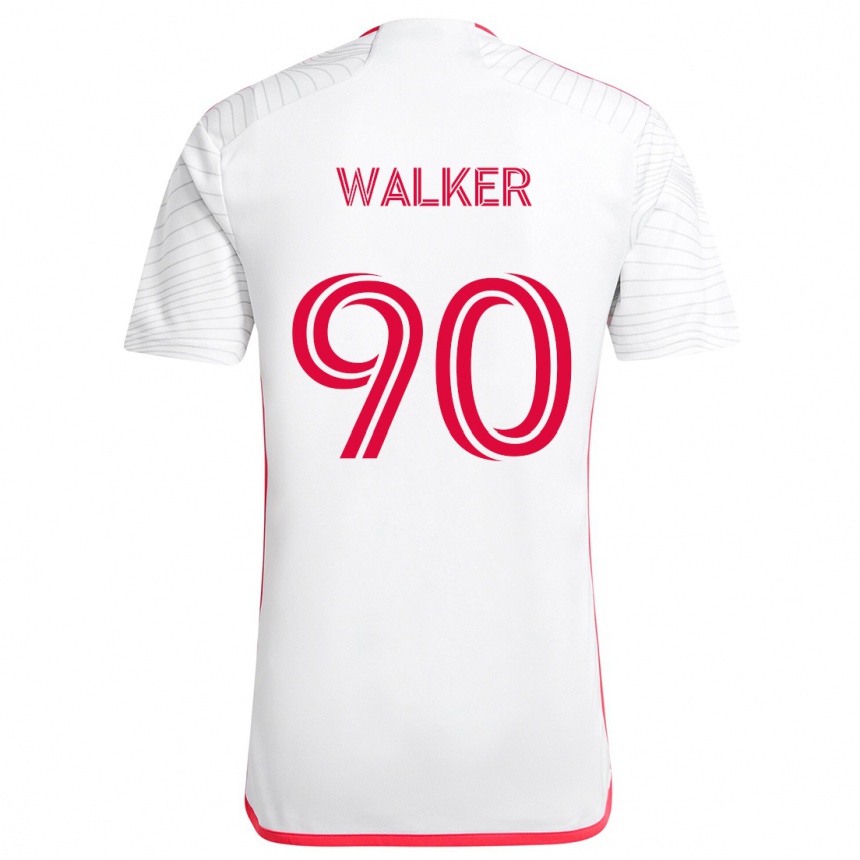 Niño Fútbol Camiseta Eric Walker #90 Blanco Rojo 2ª Equipación 2024/25