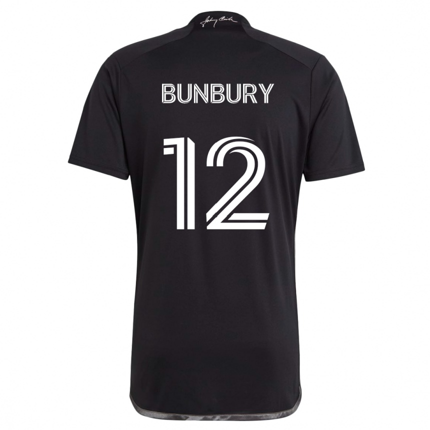 Niño Fútbol Camiseta Teal Bunbury #12 Negro 2ª Equipación 2024/25