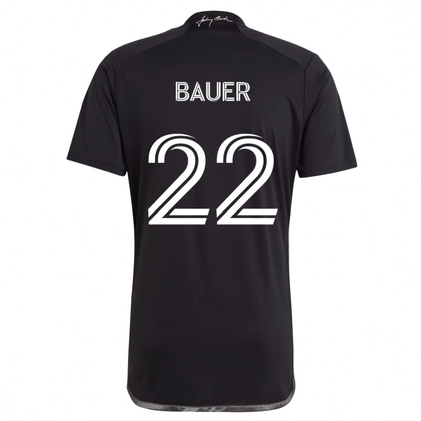 Niño Fútbol Camiseta Josh Bauer #22 Negro 2ª Equipación 2024/25