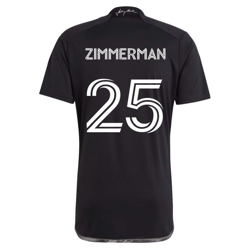 Niño Fútbol Camiseta Walker Zimmerman #25 Negro 2ª Equipación 2024/25