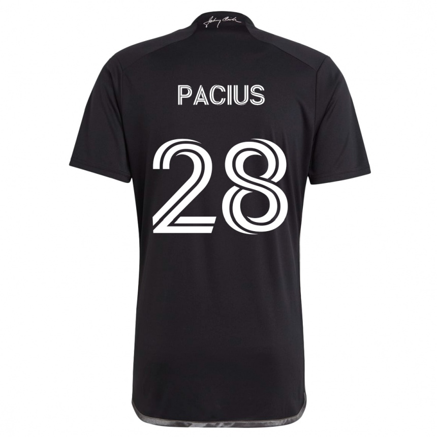 Niño Fútbol Camiseta Woobens Pacius #28 Negro 2ª Equipación 2024/25