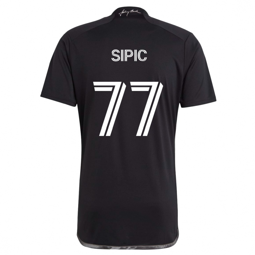 Niño Fútbol Camiseta Adem Sipić #77 Negro 2ª Equipación 2024/25