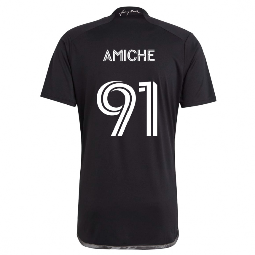 Niño Fútbol Camiseta Kemy Amiche #91 Negro 2ª Equipación 2024/25