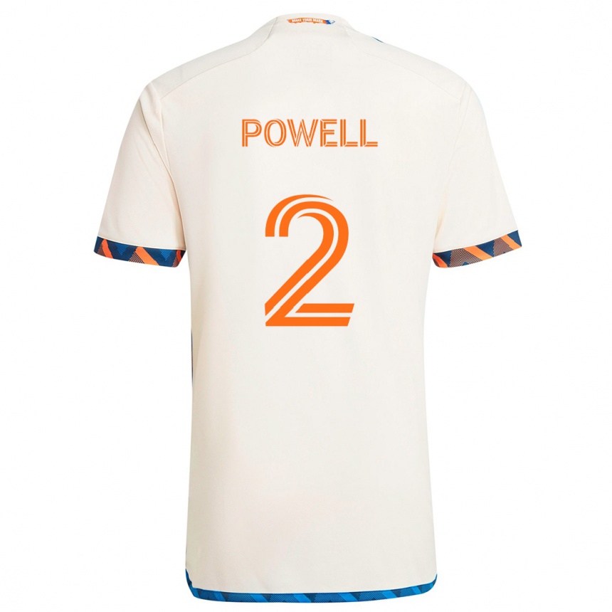 Niño Fútbol Camiseta Alvas Powell #2 Blanco Naranja 2ª Equipación 2024/25