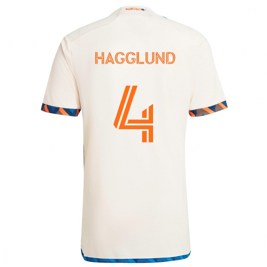 Niño Fútbol Camiseta Nick Hagglund #4 Blanco Naranja 2ª Equipación 2024/25