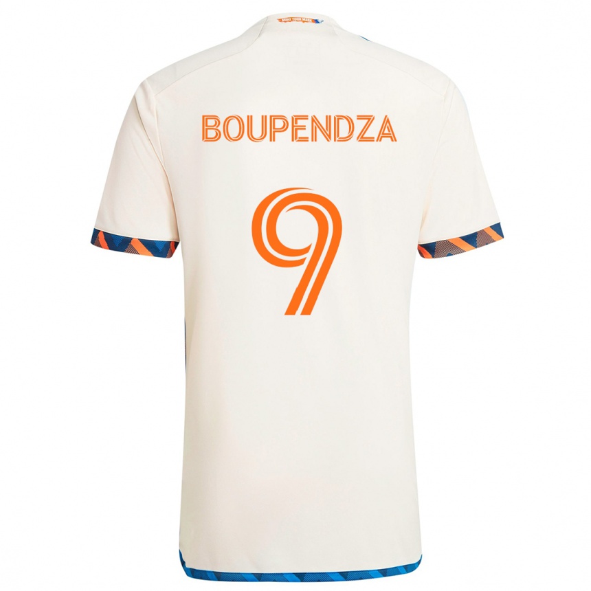 Niño Fútbol Camiseta Aaron Boupendza #9 Blanco Naranja 2ª Equipación 2024/25