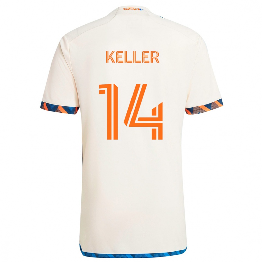 Niño Fútbol Camiseta Kipp Keller #14 Blanco Naranja 2ª Equipación 2024/25