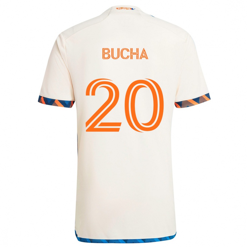 Niño Fútbol Camiseta Pavel Bucha #20 Blanco Naranja 2ª Equipación 2024/25