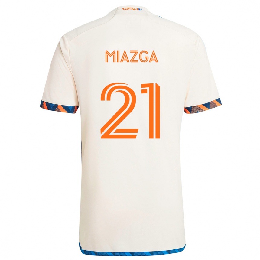 Niño Fútbol Camiseta Matt Miazga #21 Blanco Naranja 2ª Equipación 2024/25